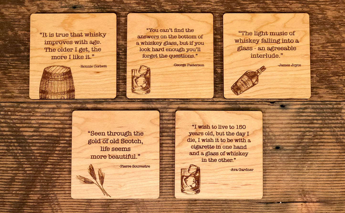 Whiskey Quote Coasters