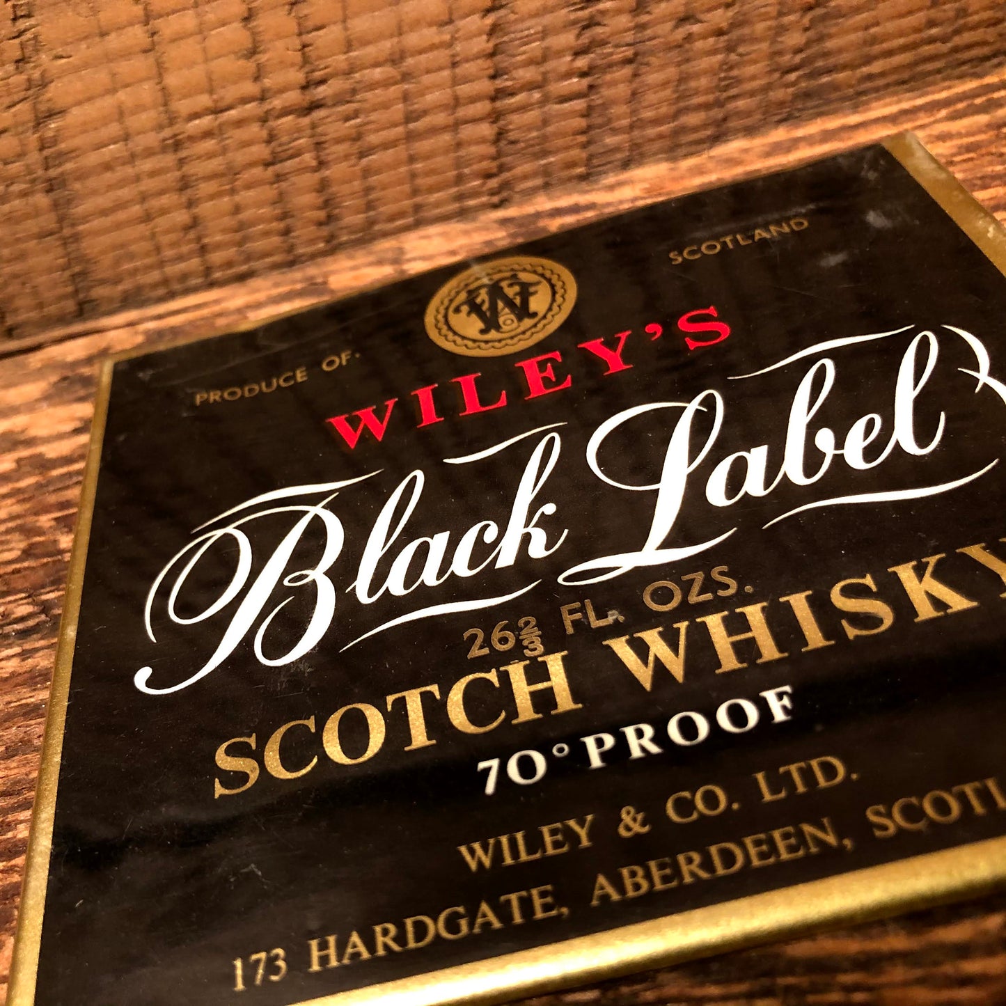 Vintage Wiley's Black Label Scotch Whisky